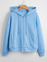 Sky blue plain zipper